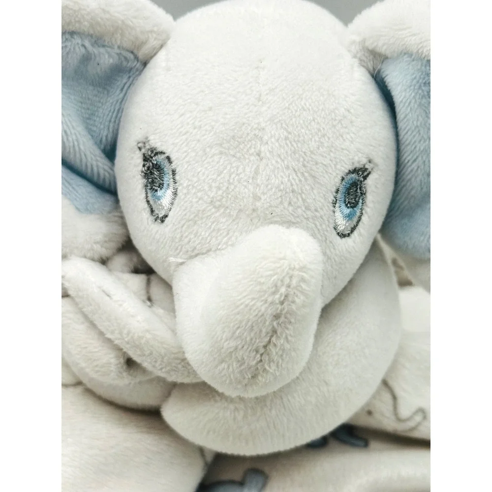 Blankets‎ Beyond Elephant Lovey Security Blanket Blue White Plush 2018 12 inch
